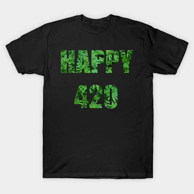 Happy 420 Weed T-Shirt by medd.art